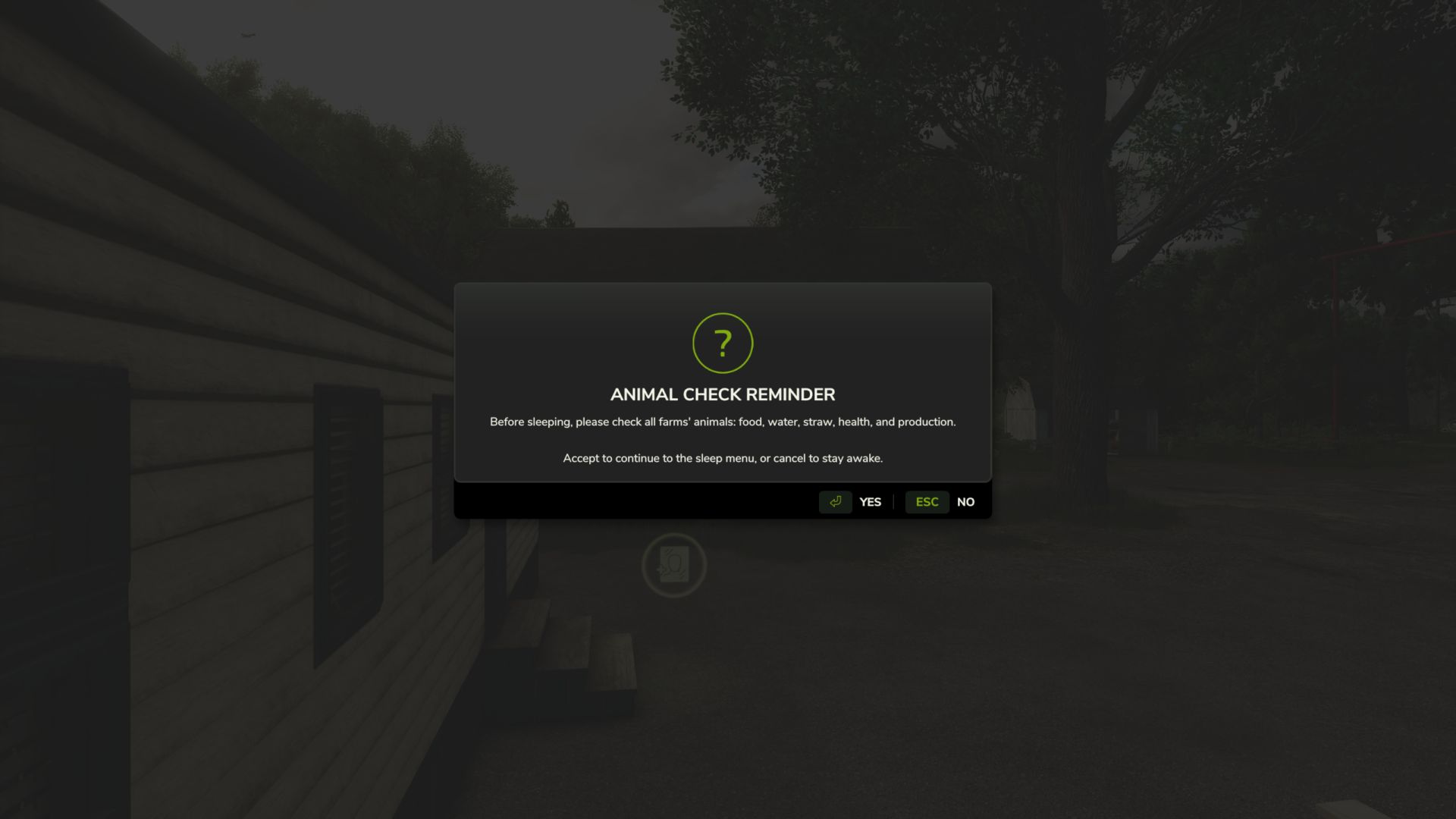 Rappel de contrôle des animaux FS25