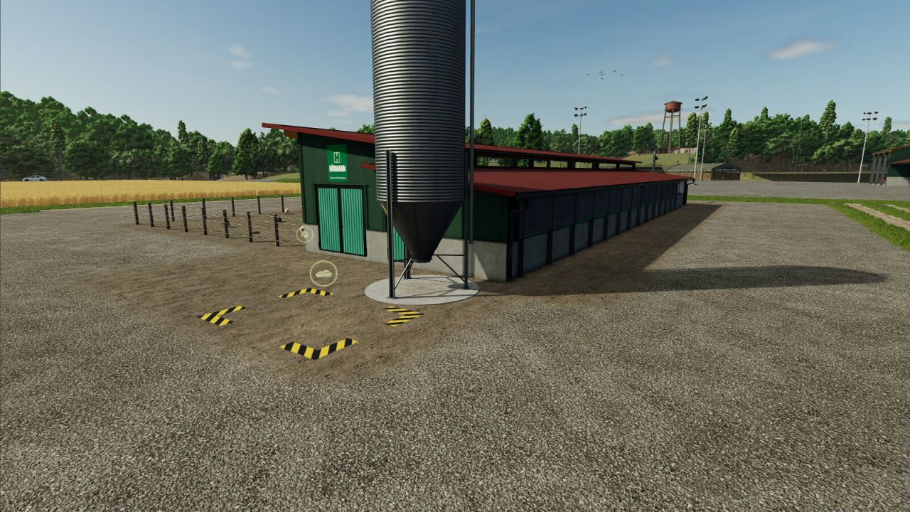 Porcherie avec tas de fumier FS25
